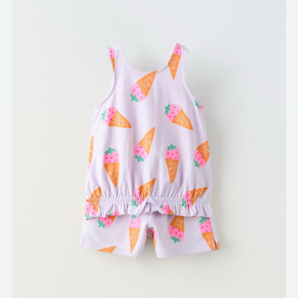 NWOT Zara kids Ice Cream Print set. Size 5.